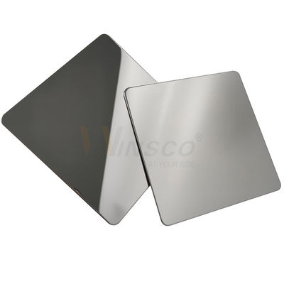 गुणवत्ता  Ornamental Super Mirror Stainless Steel Sheet 201 304 316 Grade With Silver PVD Color फैक्टरी