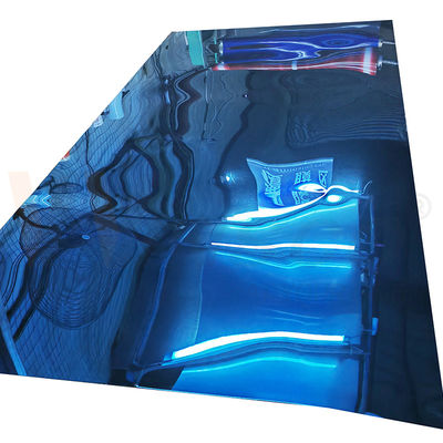 गुणवत्ता  Mirror Surface Blue Color Stainless Steel Sheet 1250mmx2500mm Mill Edge 201 Grade फैक्टरी