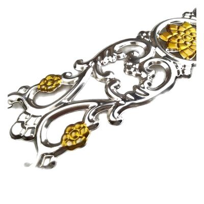गुणवत्ता  Customizable Stainless Steel Decorative Scrolls & Floral Ornaments with Polished Silver Finish for Architectural Metalwork फैक्टरी