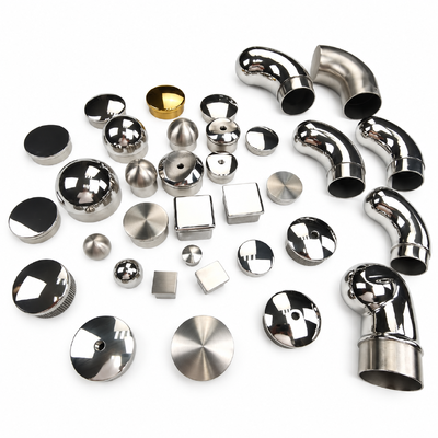 गुणवत्ता  SUS 201 304 316 Stainless Steel Round and Square Tube End Caps for Handrails फैक्टरी