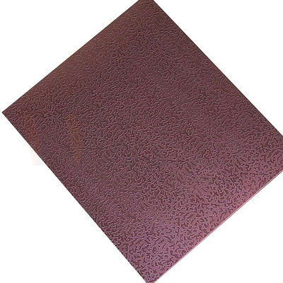 1500mmx300mm सजावटी स्टेनलेस स्टील शीट गुलाब लाल पत्थर पैटर्न नक़्क़ाशीदार समाप्त