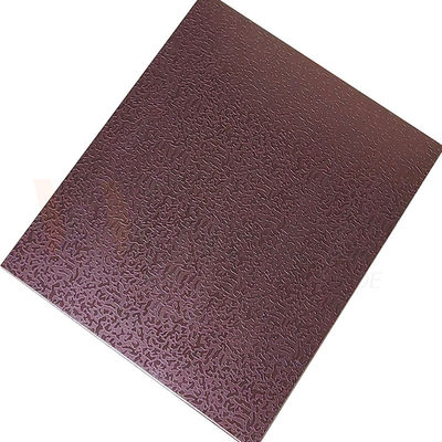 1500mmx300mm सजावटी स्टेनलेस स्टील शीट गुलाब लाल पत्थर पैटर्न नक़्क़ाशीदार समाप्त