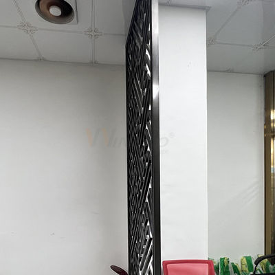 काला मैट फ़िनिश स्टेनलेस स्टील स्क्रीन पार्टीशन रूम डिवाइडर स्क्रीन आधुनिक डिज़ाइन