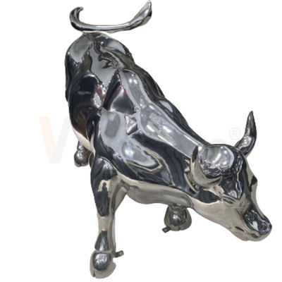 201 304 316 गाय के आकार की मूर्तिकला 8k मिरर सर्फके के साथ स्टेनलेस स्टील धातु निर्माण