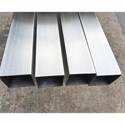 50x50mm साटन ब्रश स्टेनलेस स्टील स्क्वायर ट्यूब 201 304 316, 1.2–3.5mm वॉल थिकनेस