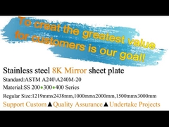 सजावट के लिए टाइटेनियम गोल्ड 304 स्टेनलेस स्टील मिरर फिनिश 1219mm